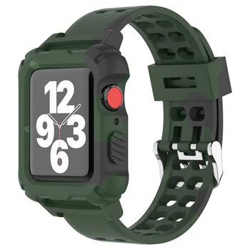 tok+szíj Apple Watch szíjhoz 42mm 44mm 45mm 41mm átlátszó Sport karkötő+védőöv Lökhárító tok iwatch 8 7 6 5 4 se