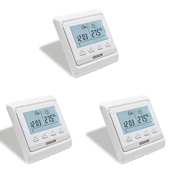 AT41 3X 16A 230V LCD programozható meleg padlófűtés Szoba termosztát hőszabályozó hőmérséklet-szabályozó kézi mechanikus
