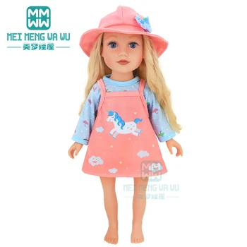 Babaruhák 45 cm-re Amerikai baba és játék újszülött baba kiegészítők divat pántos ruha Lány ajándék