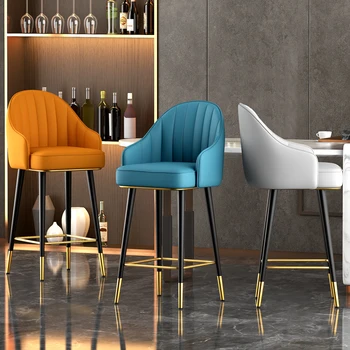 Nordic Nappali étterem Magas bárszékek Modern minimalista otthoni bútorok Forgó bárszék Hotel Forgatható háttámla Karfás fotel