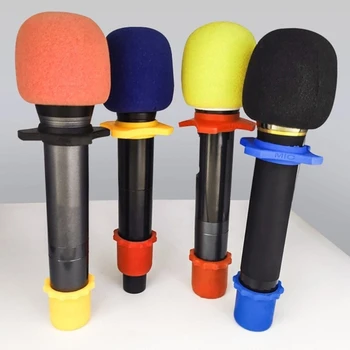  gördülésgátló gyűrű kézi mikrofonhoz Csúszásgátló ütésálló mikrofonfedél csúszásgátló hüvelyek KTV mikrofon védelem