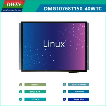DWIN 15 hüvelykes Linux 4.19 QT ipari intelligens kijelző kapacitív érintőképernyős LCM LCD modul RS232-vel RS485 WIFI BT Ethernet