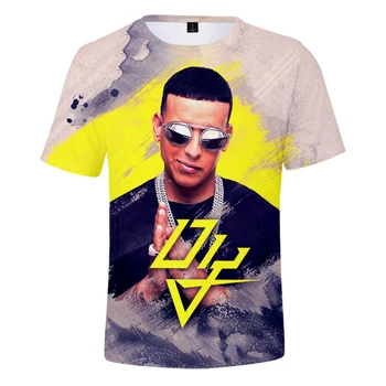 Daddy Yankee 3D mintás póló laza rövid ujjú alkalmi All-match pólók rövid ujjú