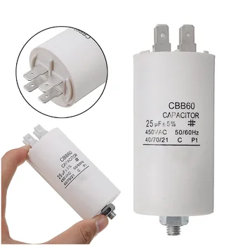 1db CBB60 indítókondenzátor 4uF ~ 70uF motor kondenzátor 50 / 60Hz 450VAC M8 csavarral elektromos motorhoz / mosógéphez