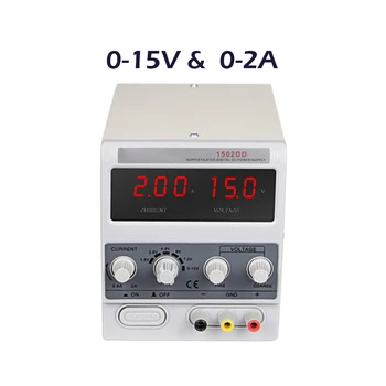 1502D+ DC tápegység, digitális kijelző DC feszültség ampermérő, áram 0-2A, 0-15V, finoman állítható, tápegység karbantartáshoz