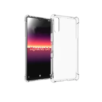 Sony Xperia L4 mobiltelefon-tokhoz átlátszó, all-inclusive TPU négysarkú, esésgátló szilikon védőburkolat puha