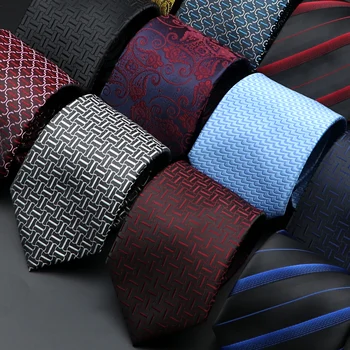 Új férfi Jacquard 8cm nyakkendő Classic csíkos Paisley kockás nyakkendő üzleti esküvői parti öltöny ing napi viselet kiegészítő ajándék