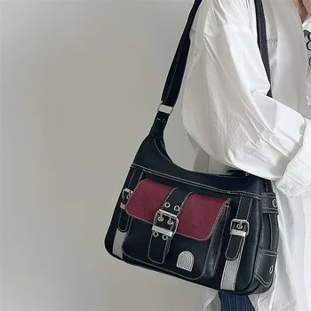Vintage kiváló minőségű PU bőr vállpántos táska Női nagy kapacitású futártáska Luxus design utazási kézitáska Bolsa