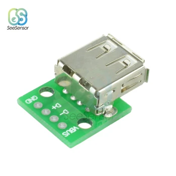 5Pcs A típusú anya USB-DIP 2.54MM NYÁK kártya adapter átalakító csatlakozó Arduino-hoz