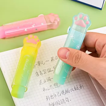 Macskakarom Kawaii ceruza radír Gradient Fantasy rajzfilm Gumi mechanikus ceruza radírok Koreai gyerekek iskolai írószer kellék