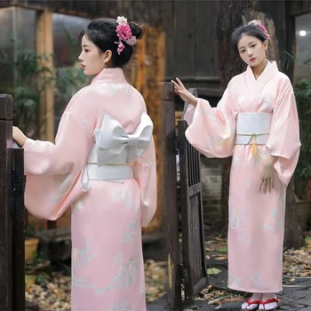 Fresh Gentle Elegant Kimonó nőknek, továbbfejlesztett bankett táncruhák, fotófotózási forgatókönyv, Japán ruházat, estélyi ruha