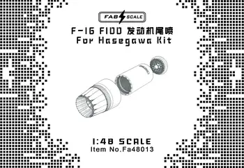 FAB FA48013 1/48 méretarányú F-16 F100 motor kipufogófúvókák a HASEGAWA F-16 KIT számára
