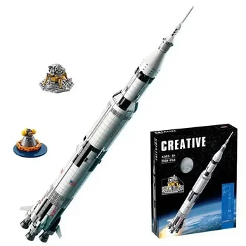 Az Apollo Saturn V 92176 építőelemei Űrrakéta ötletsorozat Kockák Oktató játékok gyerekeknek Születésnapi karácsonyi ajándékok