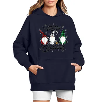 Női pulóverek Egyedi kapucnis pulóverek Női pulóverek Divat hosszú ujjú Karácsonyi női pulóverek ingyenes szállítással Свитшот