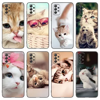 Aranyos macska állatos telefontok Samsung Galaxy A21 A30 A50 A52 S A13 A22 A32 4G A23 A33 A53 A73 5G A12 A31 A51 A70 A71 A72 borítóhoz
