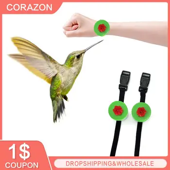 Mini csuklós madáretető hordozható Kolibri etető viselése Kerti állatok Gabona élelmiszer-etető konténer Kisállat madár kellékek