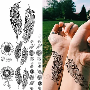 Kis tollcsukló Ideiglenes tetoválások nőknek Felnőtt napraforgó bolygó Reális hamis tetoválás Body Art festés Vízálló Tatoos