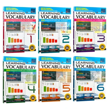 6 Könyvek / készlet SAP tanulási szókincs 1-6 Oktatás Angol rudak tanulási munkafüzet Otthoni iskolai kellékek Oktatási