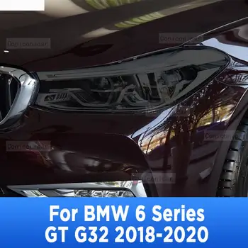 2 db autó fényszóró védőfólia burkolat helyreállítása átlátszó fekete TPU matrica BMW 6-os GT G32 2020 tartozékokhoz