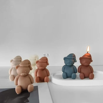Szórakoztató és imádnivaló 3D rajzfilm medve szilikon penész egyedi gyertyák szappanok és gipszkészítés Epoxigyanta formák készítése 40GB