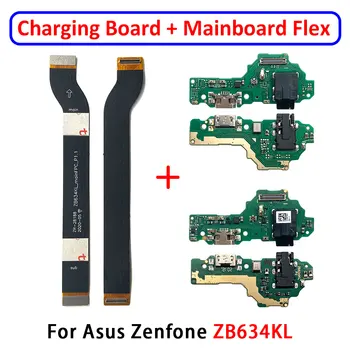10 db USB töltőport csatlakozó Flex kábel mikrofonnal Asus Zenfone Max Plus (M2) ZB634KL A001D fő rugalmassággal