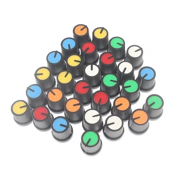 6 szín * 5PCS AG3 forgókapcsoló gombok vegyes készlet, WH148 potenciométer gomb, DIY fényszabályozók, hangerőszabályzó gombsapka készlet