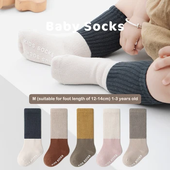 1 pár baba zokni tavaszi nyári gyermek zokni varrás színes baba zokni lábmelegítő csúszásgátló pamut zokni csecsemő újszülöttnek