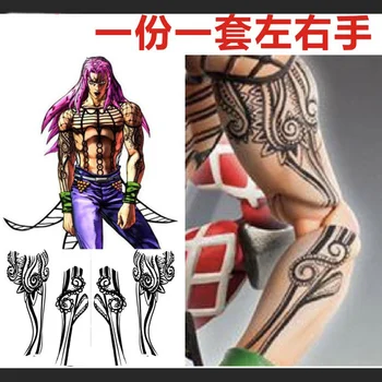 Anime ideiglenes tetoválás JoJo bizarr kalandja Diavolo matrica cosplay kellék