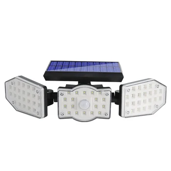 BORUiT LED napelemes fali lámpa állítható fejekkel Biztonsági LED árvízfény mozgásérzékelő vízálló kültéri lámpa udvariassághoz