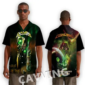 CAVVING 3D nyomtatott Gamma Ray Band divat alkalmi ingek Férfi/női rövid ujjú laza légáteresztő ingek