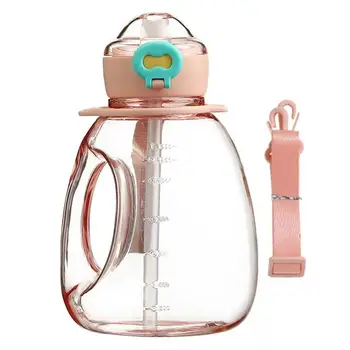  Fitness vizes palack 1300 ml-es hőálló tornaüveg szalmával Szivárgásmentes vizeskancsó Nagy kapacitású utazóvizes palack