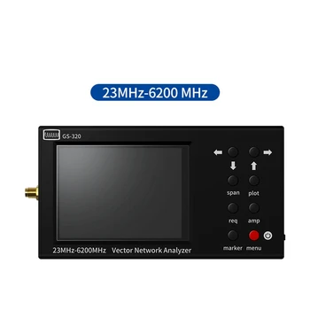 Hordozható VNA SWR 6GHZ vektorhálózati analizátor reflektométer GS-320 23-6200Mhz Nanovna típusú, érintőképernyő RF demo készlettel