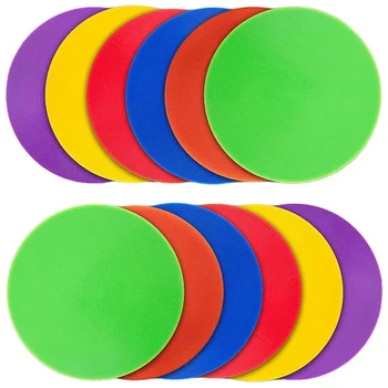 60Pcs színes foltjelölő csúszásmentes agility jelölők Lapos kúpok Pontok focihoz Kosárlabda edzés Tánc gyakorlat