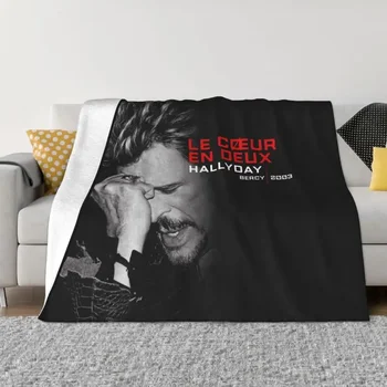 Johnny Hallyday takarók meleg flanel Franciaország rockénekes takaró otthoni hálószoba kanapéhoz