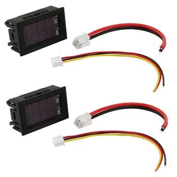2X digitális feszültségmérő Dc100v 10A voltmérő Amper kék + piros LED erősítő kettős