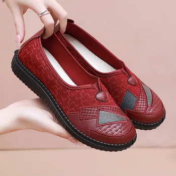 2024 Új őszi női lapos cipő Női divat csúszik cipő női könnyű sétacipő középkorú lapos cipő