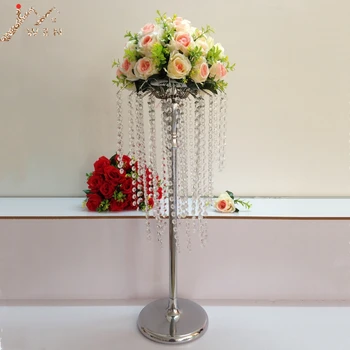Új érkezés 68 cm magas akril kristály esküvői asztal középpont, virágút vezet 1 tétel = 10 db