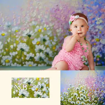 újszülött virág portré fotózás háttér babaváró háttér fotóstúdióhoz olajfestmény fehér virágos régi mester vinil