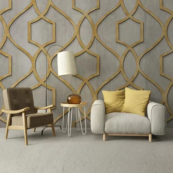 Retro minimalista tapéta absztrakt geometriai arany vonalak fotó falfestmény háttér a nappalihoz hálószoba dekoráció festés 3D