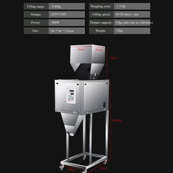  Részecskezsák tea Csomagológép hardver Diópor granulátum Digitális vezérlés Automatikus mérőtöltő gép