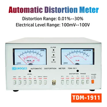 TDM1911 0,01% ~ 30% Automatikus audio torzításmérő 100mV ~ 100V elektromos szintmérő Érzékelő jel hullámforma tisztaság teszter
