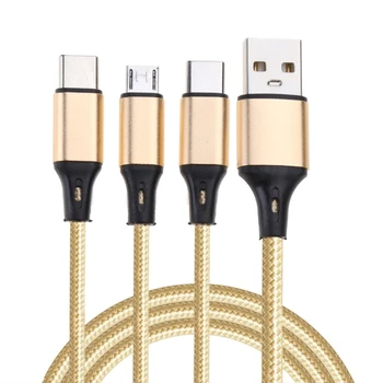  többszörös töltőkábel USB C elosztó kábel 3 az 1-ben gyorstöltő kábel 2 C típussal 1 MicroUSB apa port telefonokhoz táblagép