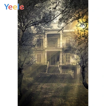 Yeele Halloween háttér Régi ház Szellem sírkő Hold cukorka sír Baba egyedi vinil fotózás háttér a Photo Studio számára