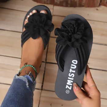 Nyári kültéri strandpapucs Női Női Papucs Nyári virágos Otthon Ékek Strandcipők Flip Flops papucsok Zapatos De Mujer