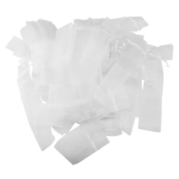 100 csomag Összecsukható kézi ventilátor tasak Húzózsinóros Organza táskák Összecsukható ventilátor zsebtáska kültéri esküvői partihoz Szívesség ajándéktáskák