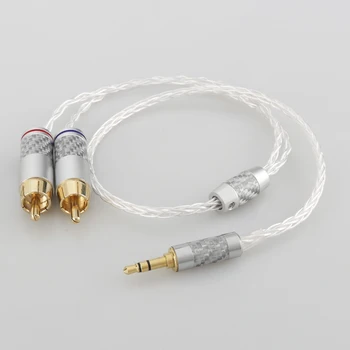 Audiocrast RCA kábel HiFi sztereó 3,5 mm - 2RCA audio kábel AUX RCA jack 3,5 Y elosztó erősítőkhöz Audio házimozi kábel R