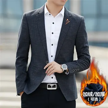 Új csúcskategóriás alkalmi öltöny férfi Slim business nagy méretű ifjúsági Az öltöny koreai változata plusz bársony vastagító mn öltöny
