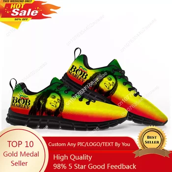 Bob Marley Reggae Rasta Music Singer Sportcipők Férfi Női Tinédzser Gyermek Tornacipők Alkalmi Egyedi Kiváló minőségű Páros cipők