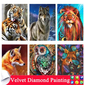 5D DIY teljes gyémánt festés oroszlántigris strassz hímzés festés teljes kerek gyémánt mozaik lakberendezés ajándék falra akasztható 81
