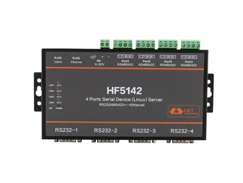  Kezdőlap HF5142 4 port soros hálózati szerver FreeRTOS eszköz RS232/RS485/RS422 Ethernet átalakító TCP IP Telnet Modbus